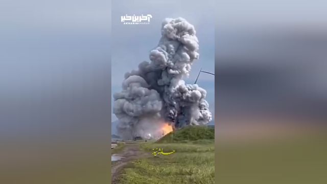لحظه آتش‌ سوزی و انفجار در توربین بادی