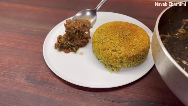 طرز تهیه خوراک دنده پیازی با کته شوید غذای خوشمزه و مجلسی ایرانی
