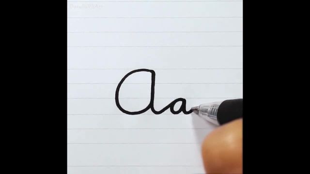 نحوه نوشتن حرف A a در خط شکسته اندونزیایی
