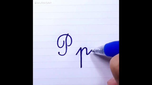نحوه نوشتن حرف P p در خط شکسته برای مبتدیان | دست خط شکسته فرانسوی