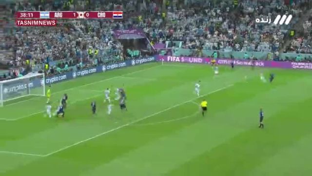 گل دوم آرژانتین به کرواسی توسط خولیو آلوارز  در دقیقه 38
