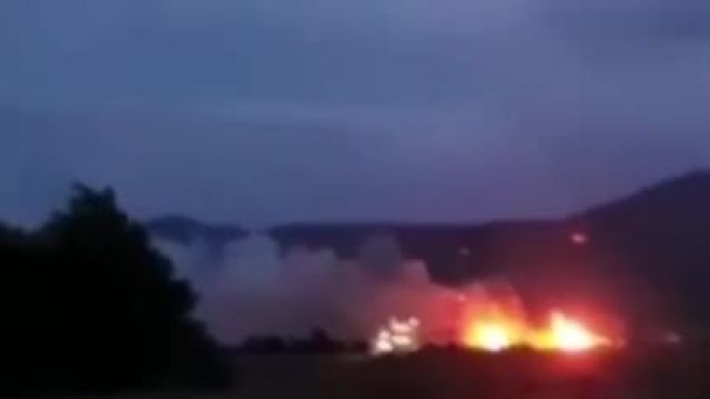 آتش‌سوزی در یک پایگاه نظامی در کریمه | ویدیو