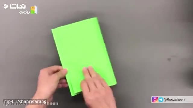 کلیپ ساخت موشک با کاغذ رنگی|اوریگامی موشک کاغذی