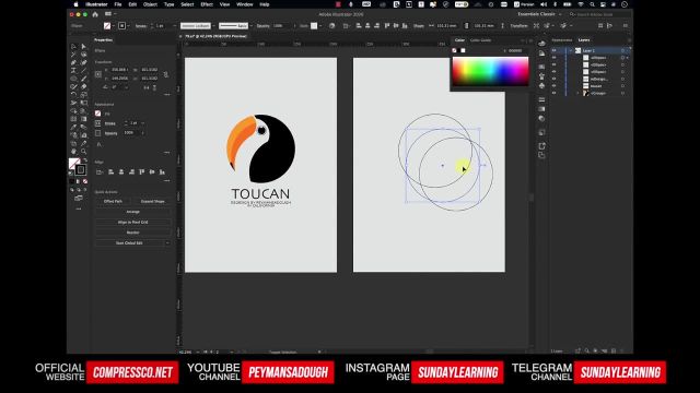 آموزش طراحی لوگوی دایره‌ ای در ایلوستریتور (قسمت 2)