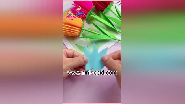 کاردستی شاخه گل با کاغذ
