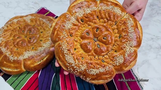 طرز تهیه نان ازبکی نرم و خوشمزه به روش افغانی
