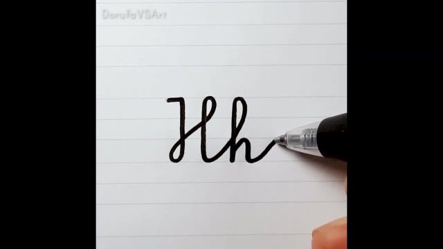 نحوه نوشتن حرف H h به خط شکسته اندونزیایی