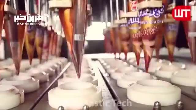 خط تولید بستنی در یک کارخانه مدرن | ویدیو