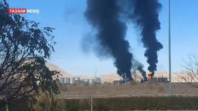 خبر آتش سوزی در پالایشگاه بیرجند، تصاویر ویدیویی هولناک را نشان می‌دهد