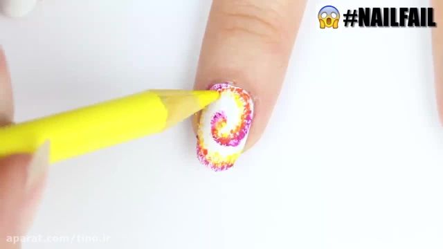 آموزش طراحی روی ناخن با مداد رنگی