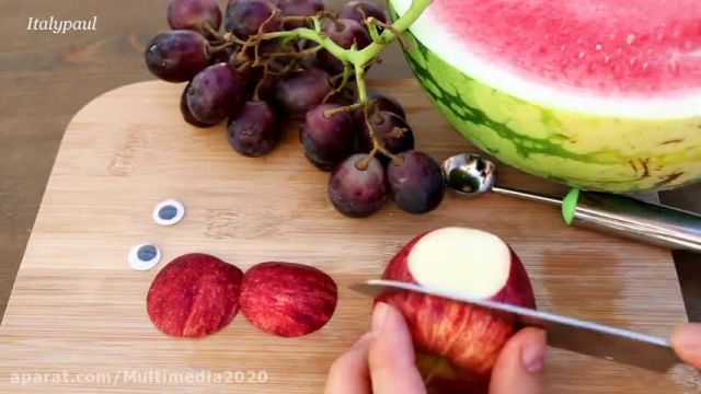 آموزش میوه آرایی سیب برای کودکان