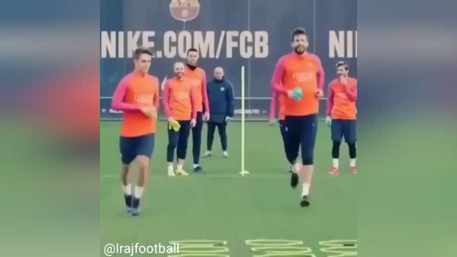 کلیپ ورزشی- تمرینات تیم بارسلونا