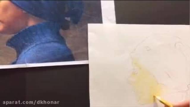 آموزش کشیدن پرتره زن با مداد رنگی