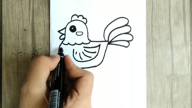آموزش آسان و راحت نقاشی یک خروس خنده دار