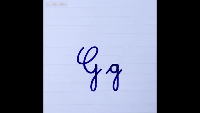 نحوه نوشتن حرف G g در خط شکسته | دستخط شکسته فرانسوی