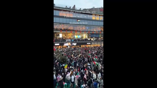 سرود زیبای حامیان فلسطین در کشور سوئد - استکهلم
