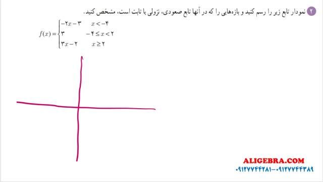 تمرین ریاضی فصل اول تابع دوازدهم تجربی  از علی هاشمی (حل سوال 2)