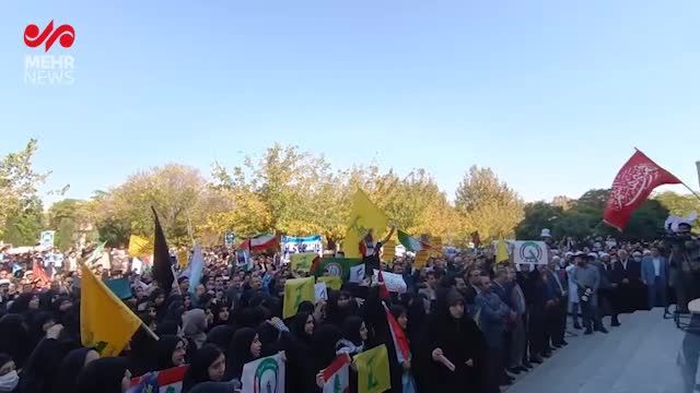 اجتماع دانشجویان مشهد در محکومیت جنایت رژیم صهیونیستی