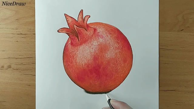 راهنمای گام به گام : در هنر کشیدن یک انار رنگارنگ با مداد رنگی مسلط شوید