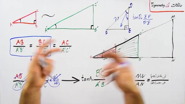 معرفی نسبت‌ های مثلثاتی با استفاده از قضیه تالس و تشابه (بخش 1)