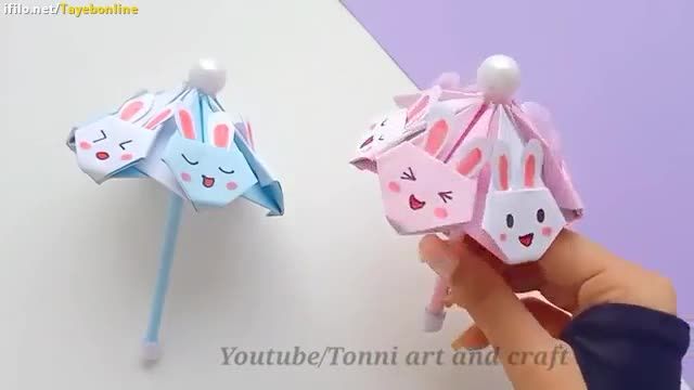 کاردستی چتر عروسکی اوریگامی
