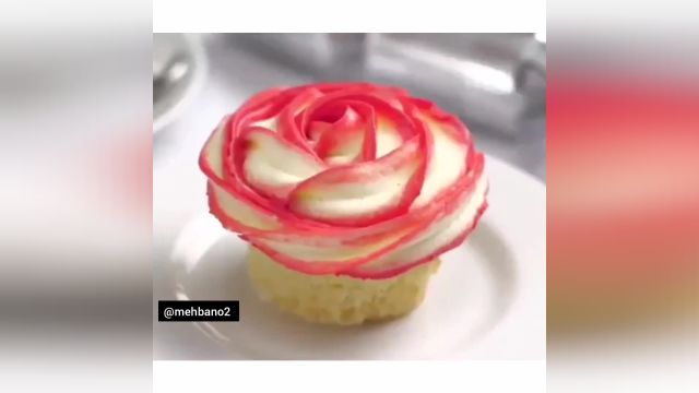 آموزش دیزاین کاپ کیک به شکل گل رز