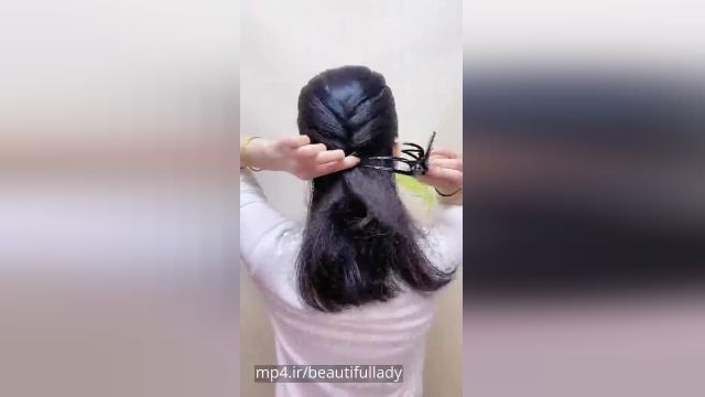 مدل بستن مو با گل سر | آموزش بستن مو