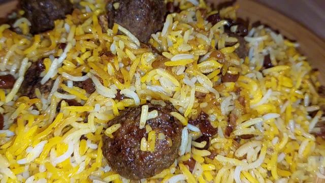طرز تهیه قنبر پلوی شیرازی با گوشت قلقلی غذای مجلسی و پرطرفدار