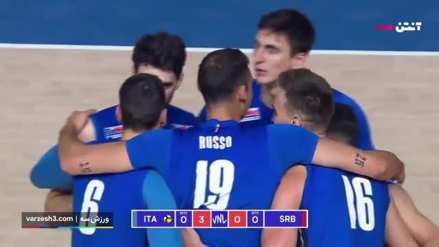 خلاصه والیبال صربستان 0 - ایتالیا 3 در لیگ ملت‌های والیبال 2023