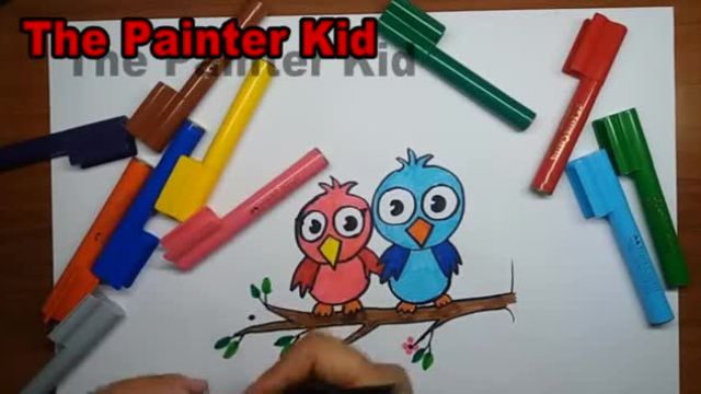 آموزش نقاشی پرندگان شاد برای کودکان | دستورالعمل نقاشی برای کودکان