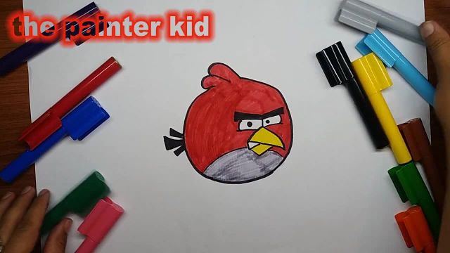 آموزش نقاشی قناری خشمگین برای کودکان