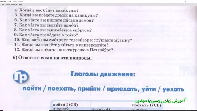 آموزش زبان روسی با کتاب راه دو - جلسه 51 (صفحه 58)