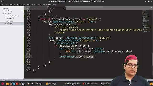 پروژه todos : جستجو و فیلتر کردن تودوها - قسمت 89
