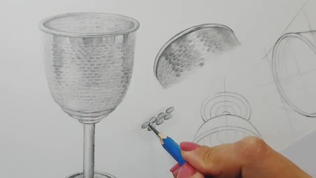 آموزش طراحی ظرف در زاویای مختلف + نحوه سایه زدن فلزات (ظرف مسی)