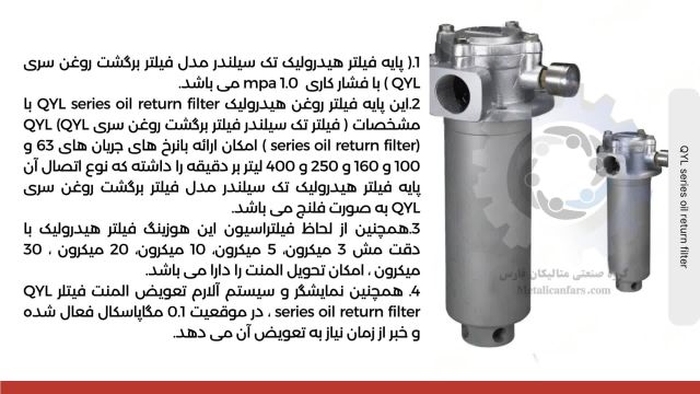 هوزینگ فیلتر QYL series oil return filter