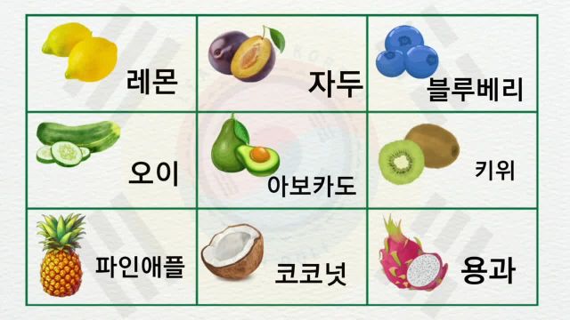 صفر تا صد آموزش زبان کره ای رایگان | اسامی میوه ها در زبان کره ای