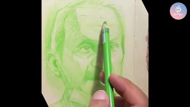 فیلم آموزش اسکیس ساده چهره با مداد پاستل کنته پاریس