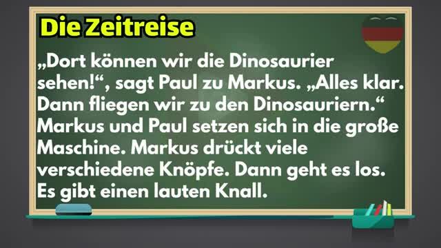 داستان رایگان زبان آلمانی | ریدینگ متن آلمانی Die Zeitreise برای سطح b1 | قسمت 29