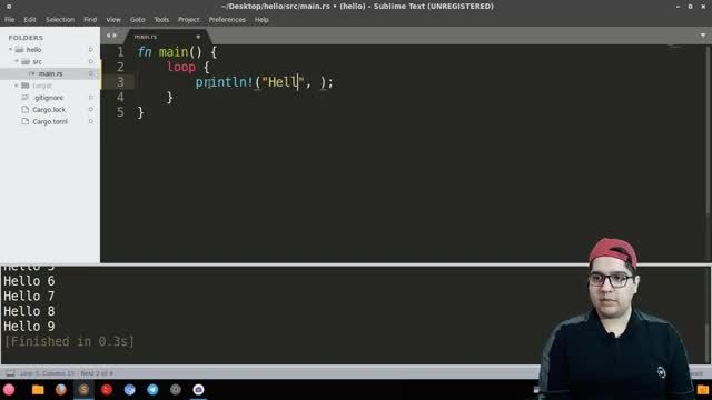 آموزش زبان برنامه نویسی Rust جلسه پنجم - آشنایی با حلقه های loop و while loop