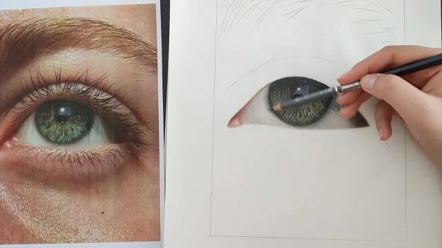 آموزش نقاشی مداد رنگی - طراحی چشم - بخش 4