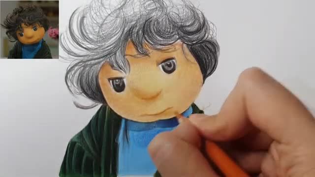 آموزش نقاشی ساده بادام با مداد رنگی