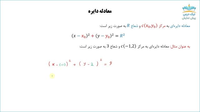 مقاطع مخروطی- معادلات پارامتری، آموزش ریاضی عمومی 2 (ویژه رشته ریاضیات و کاربردها)– آکادمی نیک درس