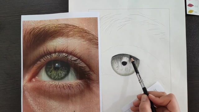 آموزش گام به گام نقاشی مداد رنگی : کشیدن چشم (بخش 1)