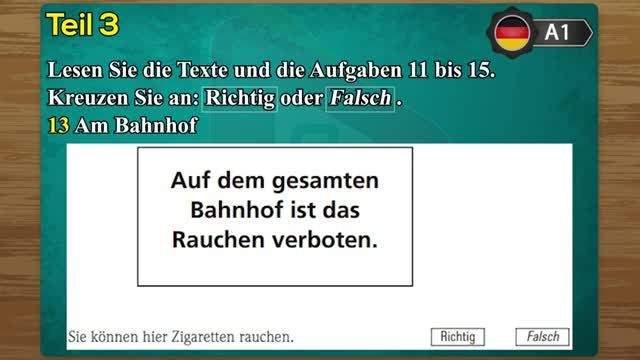 آزمون زبان آلمانی گوته A1 | تقویت مهارت خواندن | قسمت پنجم