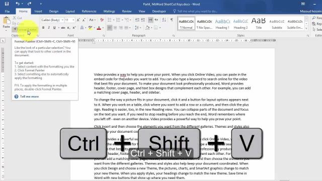 آشنایی با کلیدهای میانبر نرم افزار Word  (قسمت 4)