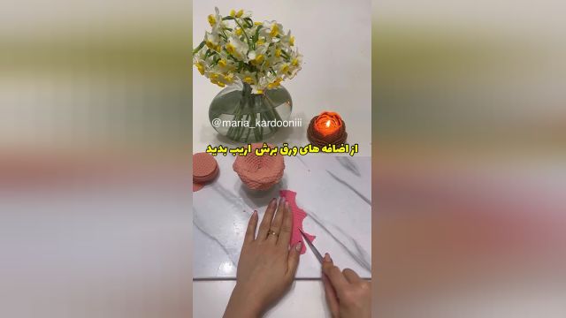 آموزش ساخت شمع مو عسل به شکل گل رز