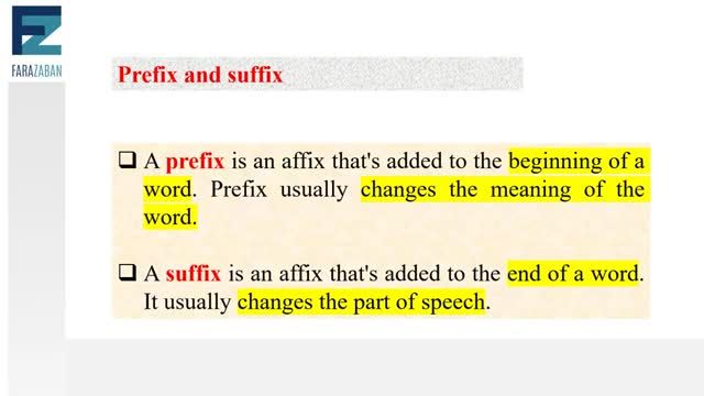 انواع پیشوند و پسوند در زبان انگلیسی با مثال (پیشوندها) - درس اول