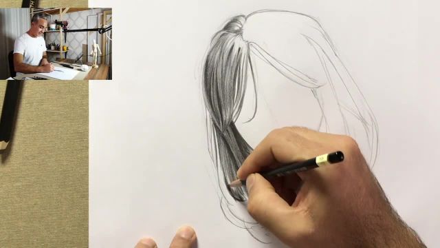 آموزش طراحی چهره با مداد بصورت حرفه ای (بافت مو)