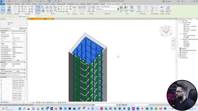 آمورش رویت سازه (استراکچر) - میلگرد گذاری یا آرماتور بندی در Revit