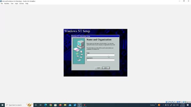 installing windows nt in